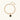 18K gold-plated oval bead chain bracelet with quatrefoil clover charm featuring mother of pearl inlay on cream background
