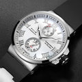  Silver Case Silicone Band