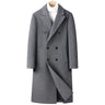 Autumn And Winter Woolen Coat Overknee Long Double Breasted Oblique Pocket  