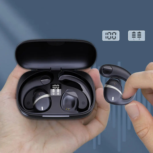 Bone Conduction True Wireless Ear Clip Ear Ultra-long Life Battery Headset  