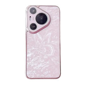 Butterfly Pattern Electroplated PC + Glass Phone Case, For Huawei Pura 70  