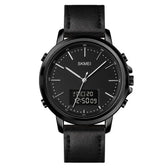 Casual Spiral Sports Crown Leather Alloy Round Pin Buckle Male Pointer Electronic Watch Utrano