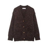 Casual and lazy style pleated knitted loose jacket  
