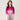 Chic Pink Gradient Long Sleeve Knit Cardigan Coat for Women, Autumn Winter Stylish Short Woolly Top  