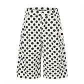 Color blocked polka dot loose straight shorts  