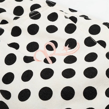 Color blocked polka dot loose straight shorts  