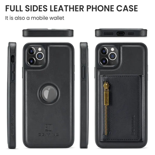 DG.MING M5 Series Zip RFID Multi Card Detachable Leather Phone Case, For iPhone 11 Pro Max  