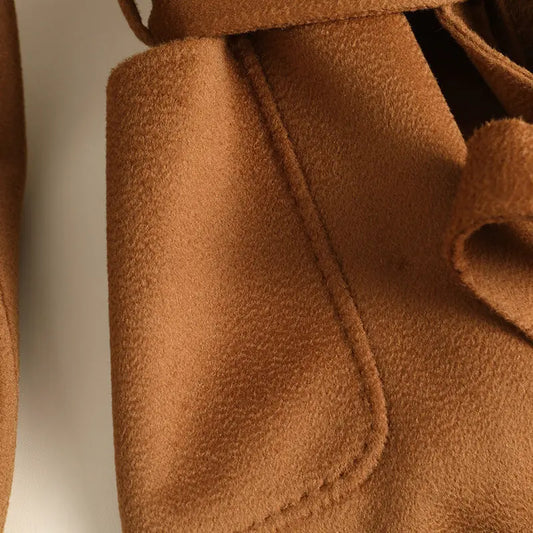 Double-sided Water Ripple Woolen Coat  