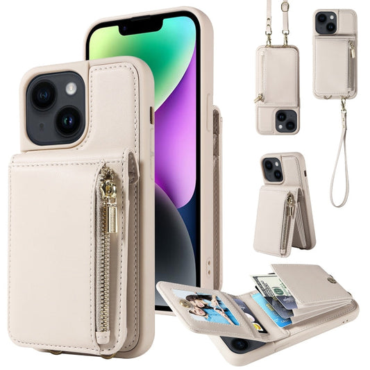 Crossbody Lanyard Zipper Wallet Leather Phone Case, For iPhone 14 Plus, For iPhone 14, For iPhone 14 Pro, For iPhone 14 Pro Max  