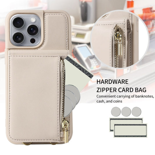 Crossbody Lanyard Zipper Wallet Leather Phone Case, For iPhone 16 Pro Max, For iPhone 16 Pro, For iPhone 16 Plus, For iPhone 16  