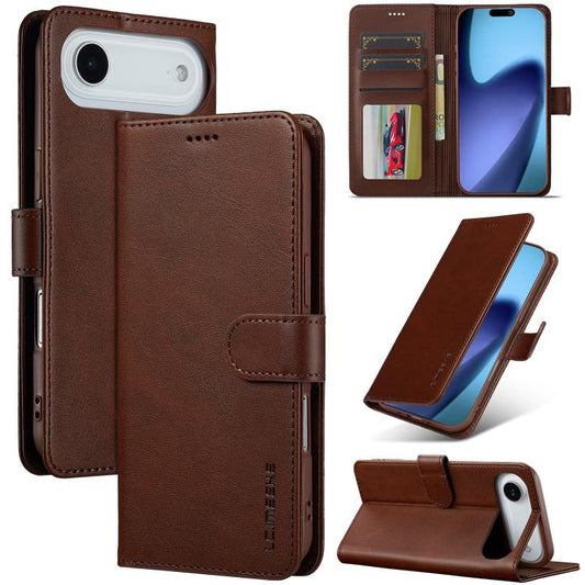 LC.IMEEKE Calf Texture Horizontal Flip Leather Case, iPhone 16e, For iPhone 16 Pro Max  