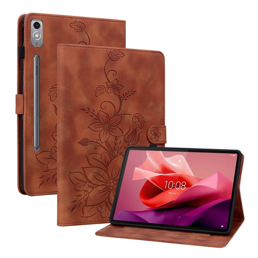 Lily Embossed Leather Tablet Case, For Lenovo Tab P12 12.7, For Lenovo Tab M10 5G 2023, For Lenovo Legion Y700 2023  