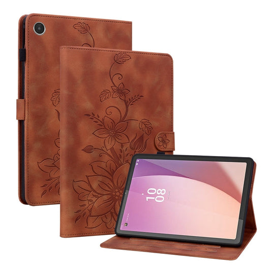 Lily Embossed Leather Tablet Case, For Lenovo Tab M8 4th Gen TB300FU, For Lenovo Tab M9, For Lenovo Tab P11 Pro Gen 2 11.2  