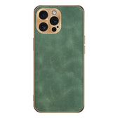 Electroplating Lambskin Leather Phone Case, For iPhone 12 Pro  
