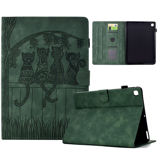 Cats Embossed Leather Smart Tablet Case, For Samsung Galaxy Tab S5e / T720, For Samsung Galaxy Tab A 10.5 T590, For Samsung Galaxy Tab A 10.1 2016 T580  