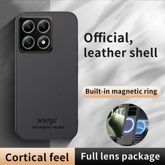 HUIYI Leather Magnetic Phone Case, For Xiaomi 14T  