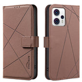 Geometric Pattern RFID Leather Phone Case, For Motorola Moto G73 5G  