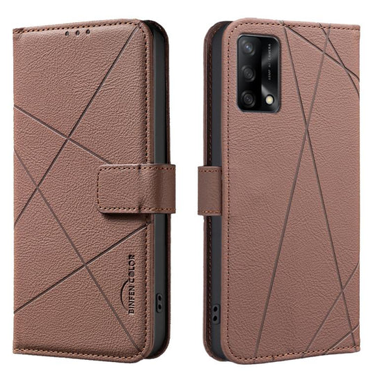 Geometric Pattern RFID Leather Phone Case, For OPPO A74 4G / F19 4G, For OPPO A72 / A52 / A92, For OPPO A59 5G  