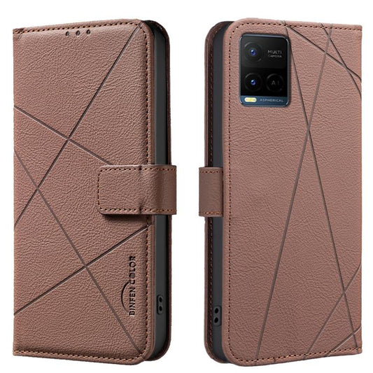 Geometric Pattern RFID Leather Phone Case, For vivo Y21 5G 2026 / Y05 4G, For vivo Y31 5G 2025, For vivo Y400 5G Global, For vivo Y39 5G  