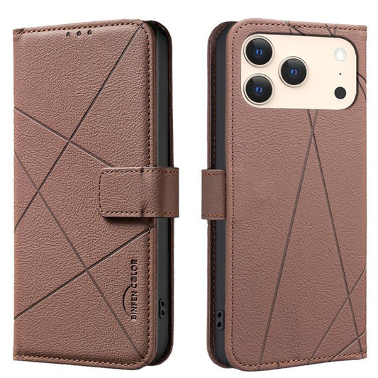 Geometric Pattern RFID Leather Phone Case, For iPhone 17 Pro Max, For iPhone 17 Pro, For iPhone 17, For iPhone Air  
