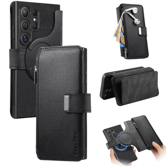 CaseNeo MagSafe RFID Anti-theft Zipper Wallet Retro Leather Phone Case, For Galaxy S24 FE 5G, For Galaxy S24 Ultra 5G, For Galaxy S23 5G  