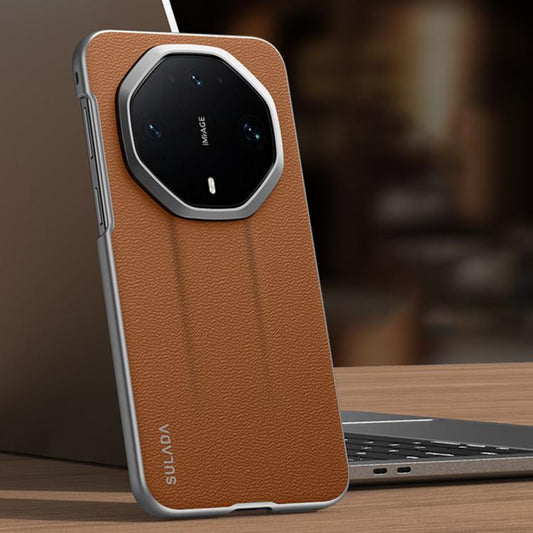 SULADA Frameless Top Layer Cowhide Leather PC Phone Case, For Huawei Pura 90 Pro Max 5G, For Huawei Pura 90 Pro 5G, For Huawei Mate 80 Pro Max, For Huawei Mate 80 / Mate 80 Pro, For Huawei Pura 80 Ultra 5G, For Huawei Pura 80 Pro / Pura 80 Pro+ 5G     ...  
