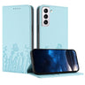 Tulips Butterfly Pattern Magnetic Vegan Leather Phone Case, For Samsung Galaxy S21 5G, For Samsung Galaxy S21+ 5G  