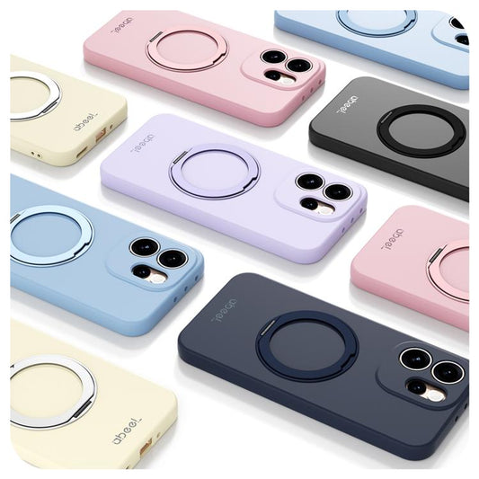 ABEEL Skin-friendly Feel Magnetic Liquid Silicone Phone Case with Holder, For OPPO Reno15 5G Global, For OPPO Find X9, For OPPO Find X9 Pro  