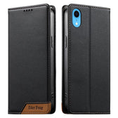 Dierfeng Splicing Strong Magnetic RFID Vegan Leather Phone Case, For iPhone XR, For iPhone XS Max, For iPhone 8 Plus / 7 Plus  