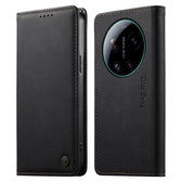 Dierfeng Metal Snap Magnetic RFID Vegan Leather Phone Case, For Xiaomi 17 Ultra, For Xiaomi 17 Pro Max, For Xiaomi 17 Pro, For Xiaomi 17  