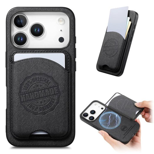Twill Texture Vegan Leather Magnetic Phone Cover with Detachable Card Holder, For iPhone 16 Pro, For iPhone 16 Plus, For iPhone 16  