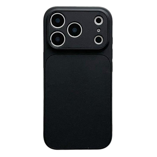 Leather Textured Large Window Full Coverage Phone Case, For iPhone 17 Pro Max, For iPhone 17 Pro, For iPhone 17, For iPhone 16 Pro Max, For iPhone 16 Pro, For iPhone 16  