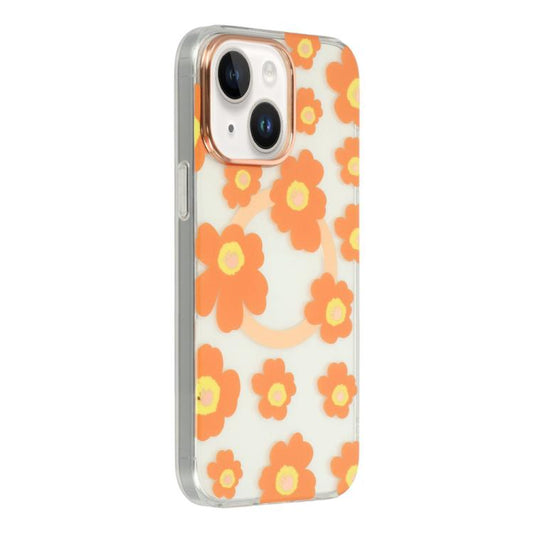 Floral Pattern TPU + PC Magnetic Phone Case, For iPhone 15, For iPhone 14, For iPhone 14 Pro, For iPhone 14 Pro Max  