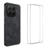 WANLONFENG Nappa Texture Magnetic Phone Case with 2pcs Screen Films, For Xiaomi 15T Pro 5G, For Xiaomi 15T 5G  