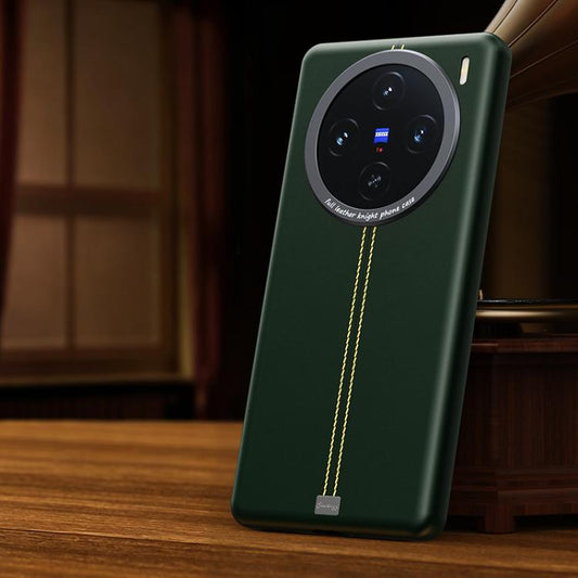 Jazz Series Retro Vegan Leather Textured Metal Frame Magnetic Phone Case, For vivo X100 Ultra, For vivo X100 Pro, For vivo X100  