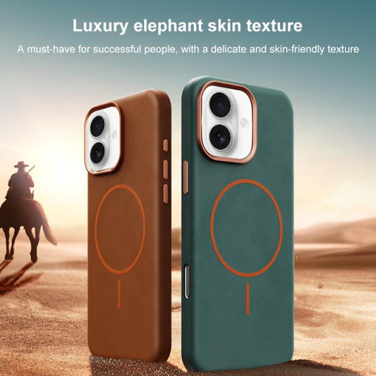 Elephant Leather Full Coverage Magnetic Microfiber Leather PC Phone Case, For iPhone 16, For iPhone 15 Pro Max, For iPhone 15 Pro  