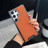 Palida Electroplated Mecha-Style Vegan Leather Shockproof Phone Case, For Samsung Galaxy S26 Ultra 5G, For Samsung Galaxy S25 Ultra 5G, For Samsung Galaxy S24 Ultra 5G, For Samsung Galaxy S23 Ultra 5G, For Samsung Galaxy S22 Ultra 5G  