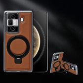 Foldable Screen Holder Electroplated Vegan Leather Phone Case, For Honor Magic VS3, For Honor Magic VS2  