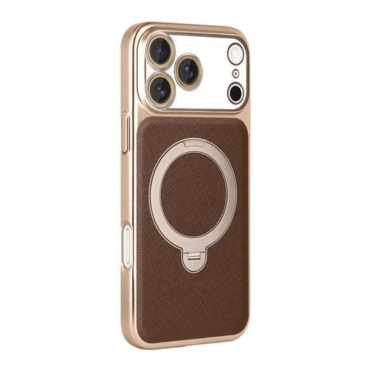 Gold Shield Magnetic Holder Lens Film Phone Case, For iPhone 17 Pro Max, For iPhone 17 Pro, For iPhone 17, For iPhone 16 Pro Max, For iPhone 16 Pro, For iPhone 16, For iPhone 15 Pro Max, For iPhone 15 Pro  