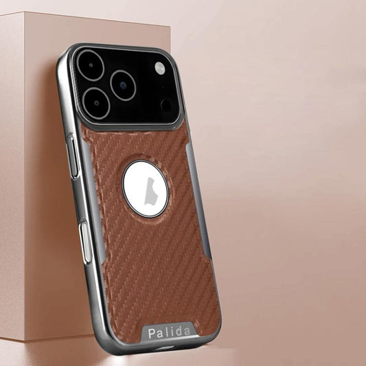 Palida Y7 Electroplated Carbon Fiber Texture Lens Film Phone Case, For iPhone 17 Pro Max, For iPhone 17 Pro, For iPhone 17, For iPhone Air  