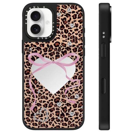 Leopard Cherry Series Pattern Mirror Phone Case, For iPhone 16, For iPhone 15 Pro Max, For iPhone 15 Pro  