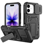 Slid Camera Shield Invisible Holder PC Hybrid TPU Phone Case, For iPhone 17e / 16e, For iPhone 17 Pro Max, For iPhone 17 Pro, For iPhone 17  