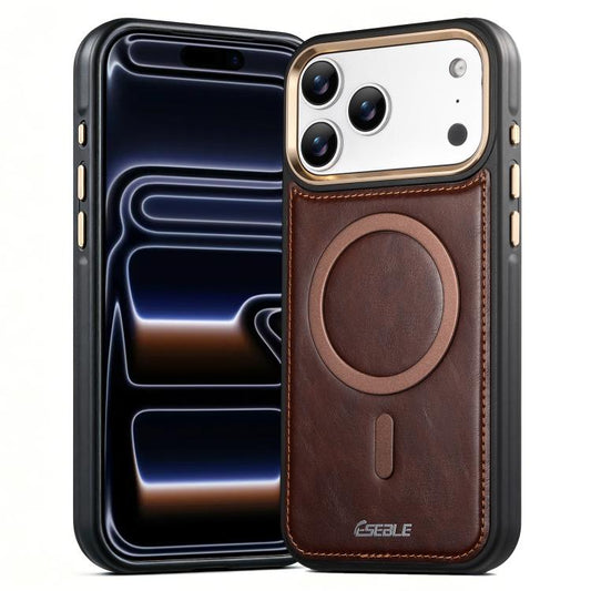 ESEBLE Crazy Horse Pattern Airbag Shockproof Magnetic Phone Case, For iPhone 17 Pro Max, For iPhone 17 Pro, For iPhone 17, For iPhone 16 Pro Max, For iPhone 16 Pro, For iPhone 16, For iPhone 15 Pro Max, For iPhone 15 Pro  
