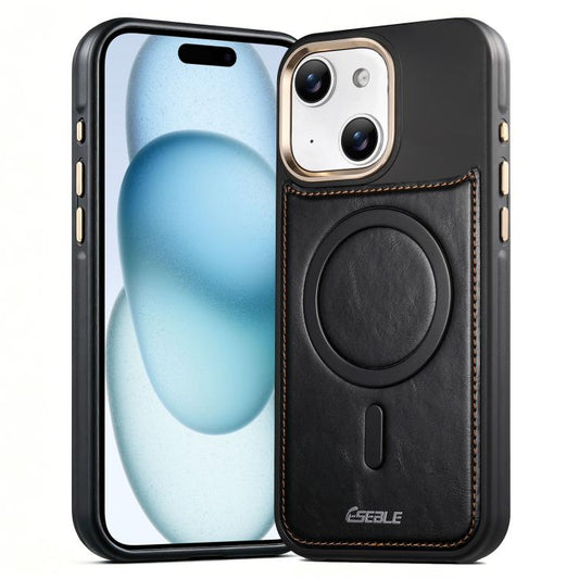 ESEBLE Crazy Horse Pattern Airbag Shockproof Magnetic Phone Case, For iPhone 15  