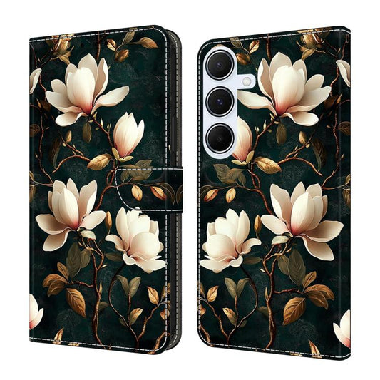 Crystal-Like Painted Vegan Leather Phone Case, For Galaxy A55 5G  