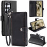 Litchi Texture Zipper Wallet Buckle Vegan Leather Phone Case with Wrist Strap, For Galaxy S23 Ultra 5G, For Galaxy S23+ 5G, For Galaxy S23 5G  
