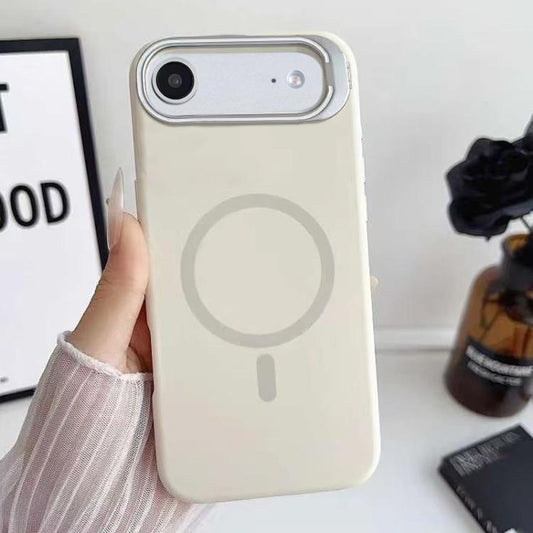 Liquid Silicone Magnetic Phone Case with Lens Frame Holder, For iPhone Air, For iPhone 16 Pro Max, For iPhone 16 Pro  