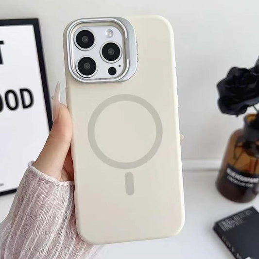 Liquid Silicone Magnetic Phone Case with Lens Frame Holder, For iPhone 14 Pro Max, For iPhone 13 Pro Max, For iPhone 13 Pro  