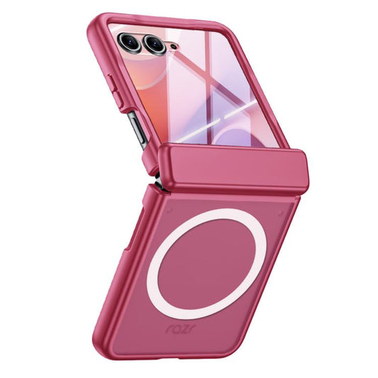 Semi-transparent Frosted Hinge Integrated Film Magnetic Ring Phone Case, For Motorola Razr 70+ / 60 Pro / 50 Ultra, For Motorola Razr 70 / 60 / 50  