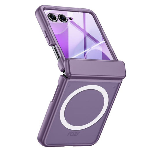 Semi-transparent Frosted Hinge Integrated Film Magnetic Ring Phone Case, For Motorola Razr 70+ / 60 Pro / 50 Ultra, For Motorola Razr 70 / 60 / 50  